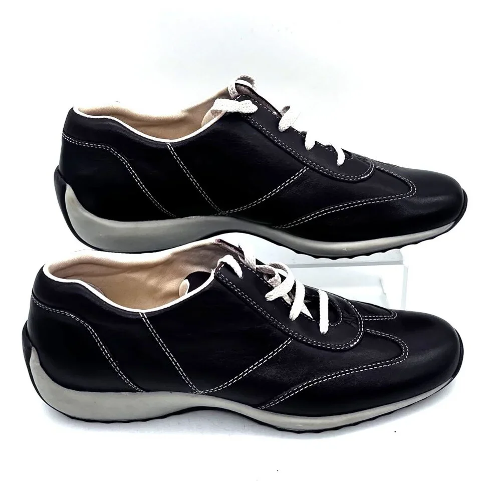 Anne Klein Satire Chocolate Leather Lace-Up Sneakers Shoes Womens Size 8.5M New - Picture 8 of 13